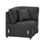 9630BK*4LC2R (4)Sectional with Left Chaise, Pull-out Bed, Hidden Storages and Shelves, Charging Ports - 9630BK*4LC2R