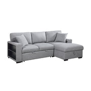 9630GY*22LRC (2)Sectional with Right Chaise, Pull-out Bed, Hidden Storage and Shelves, Charging Ports - 9630GY*22LRC