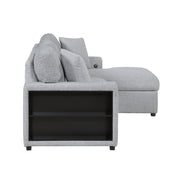 9630GY*22LRC (2)Sectional with Right Chaise, Pull-out Bed, Hidden Storage and Shelves, Charging Ports - 9630GY*22LRC