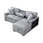 9630GY*22LRC (2)Sectional with Right Chaise, Pull-out Bed, Hidden Storage and Shelves, Charging Ports - 9630GY*22LRC