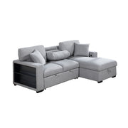 9630GY*22LRC (2)Sectional with Right Chaise, Pull-out Bed, Hidden Storage and Shelves, Charging Ports - 9630GY*22LRC