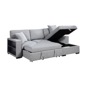 9630GY*22LRC (2)Sectional with Right Chaise, Pull-out Bed, Hidden Storage and Shelves, Charging Ports - 9630GY*22LRC