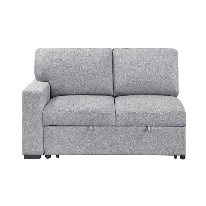 9630GY*22LRC (2)Sectional with Right Chaise, Pull-out Bed, Hidden Storage and Shelves, Charging Ports - 9630GY*22LRC