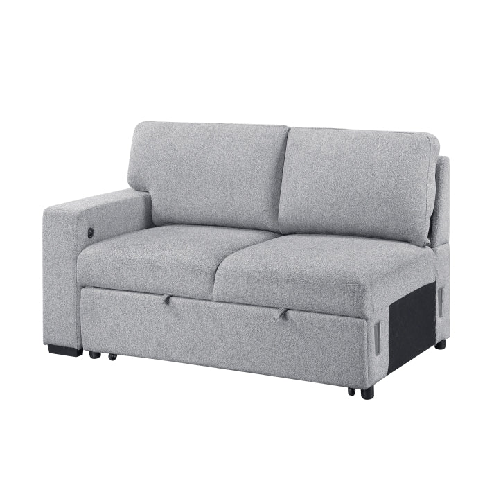 9630GY*22LRC (2)Sectional with Right Chaise, Pull-out Bed, Hidden Storage and Shelves, Charging Ports - 9630GY*22LRC