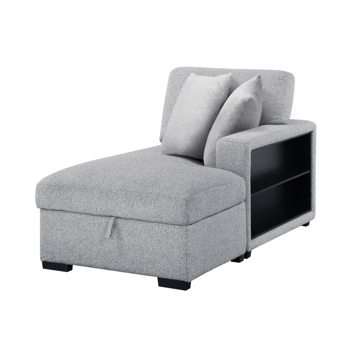9630GY*22LRC (2)Sectional with Right Chaise, Pull-out Bed, Hidden Storage and Shelves, Charging Ports - 9630GY*22LRC
