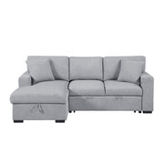 9630GY*2LC2R (2)Sectional with Left Chaise, Pull-out Bed, Hidden Storages and Shelves, Charging Ports - 9630GY*2LC2R