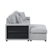 9630GY*2LC2R (2)Sectional with Left Chaise, Pull-out Bed, Hidden Storages and Shelves, Charging Ports - 9630GY*2LC2R