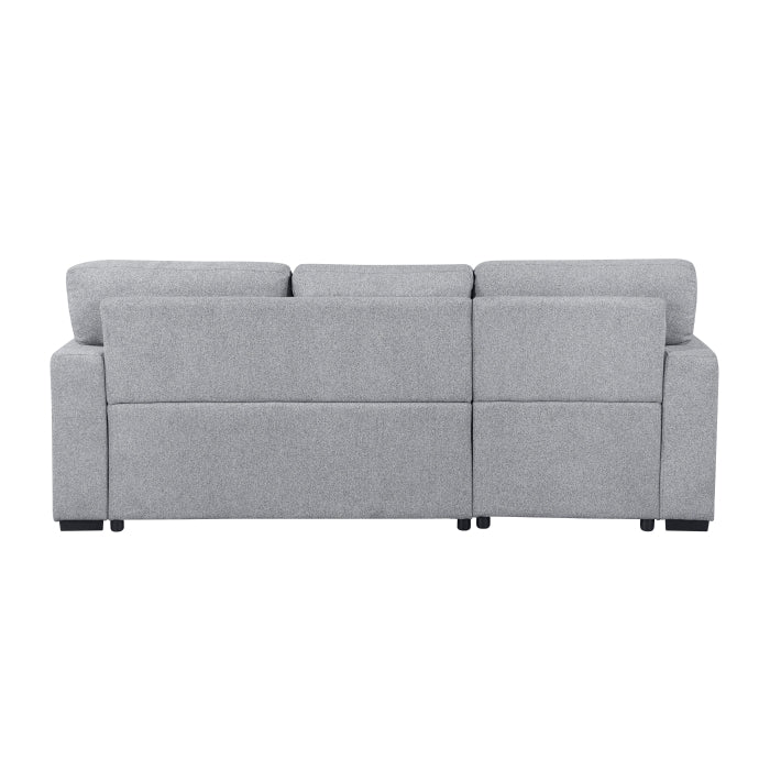 9630GY*2LC2R (2)Sectional with Left Chaise, Pull-out Bed, Hidden Storages and Shelves, Charging Ports - 9630GY*2LC2R