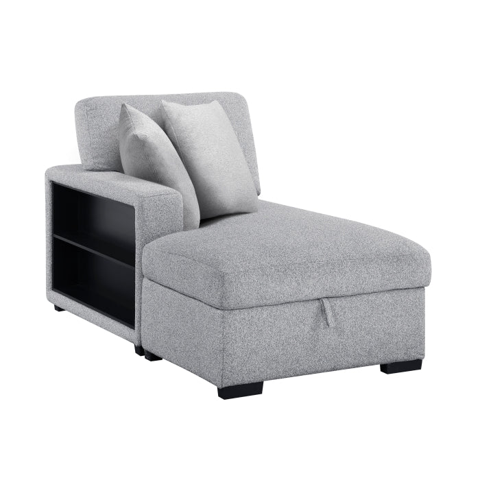 9630GY*2LC2R (2)Sectional with Left Chaise, Pull-out Bed, Hidden Storages and Shelves, Charging Ports - 9630GY*2LC2R