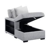9630GY*2LC2R (2)Sectional with Left Chaise, Pull-out Bed, Hidden Storages and Shelves, Charging Ports - 9630GY*2LC2R