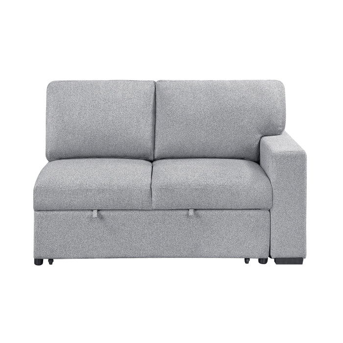 9630GY*2LC2R (2)Sectional with Left Chaise, Pull-out Bed, Hidden Storages and Shelves, Charging Ports - 9630GY*2LC2R