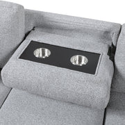 9630GY*2LC2R (2)Sectional with Left Chaise, Pull-out Bed, Hidden Storages and Shelves, Charging Ports - 9630GY*2LC2R