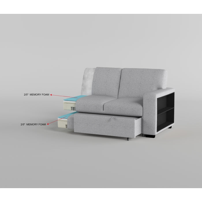 9630GY*2LC2R (2)Sectional with Left Chaise, Pull-out Bed, Hidden Storages and Shelves, Charging Ports - 9630GY*2LC2R