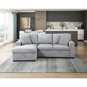 9630GY*2LC2R (2)Sectional with Left Chaise, Pull-out Bed, Hidden Storages and Shelves, Charging Ports - 9630GY*2LC2R