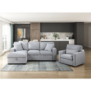 9630GY*2LC2R (2)Sectional with Left Chaise, Pull-out Bed, Hidden Storages and Shelves, Charging Ports - 9630GY*2LC2R