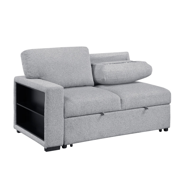 9630GY*32LRC (3)Sectional with Right Chaise, Pull-out Bed, Hidden Storages and Shelves, Charging Ports - 9630GY*32LRC