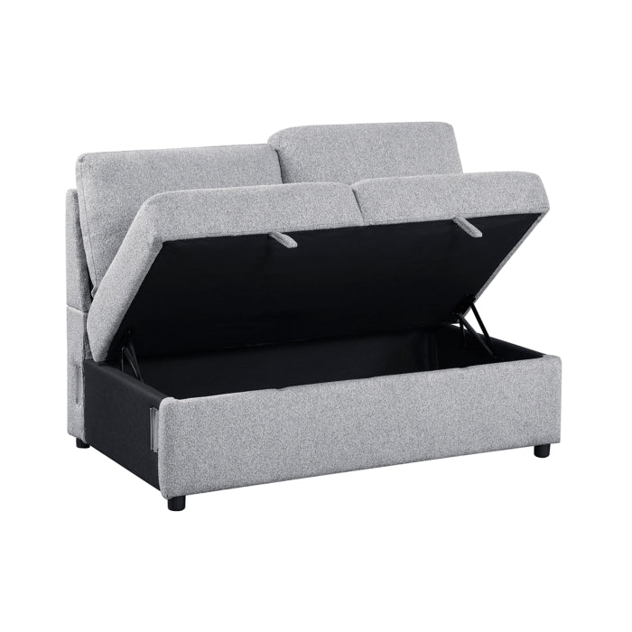 9630GY*32LRC (3)Sectional with Right Chaise, Pull-out Bed, Hidden Storages and Shelves, Charging Ports - 9630GY*32LRC