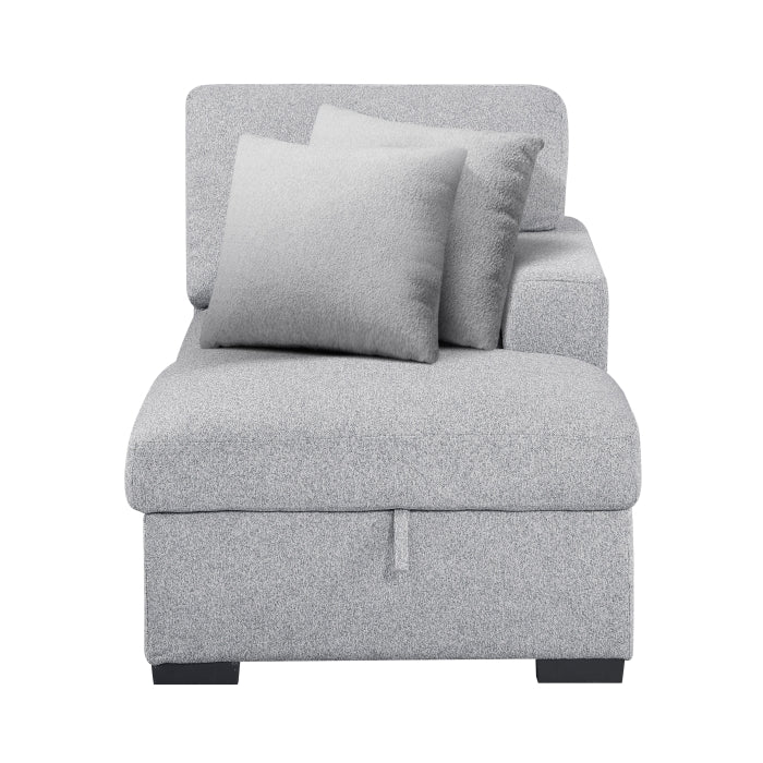 9630GY*32LRC (3)Sectional with Right Chaise, Pull-out Bed, Hidden Storages and Shelves, Charging Ports - 9630GY*32LRC