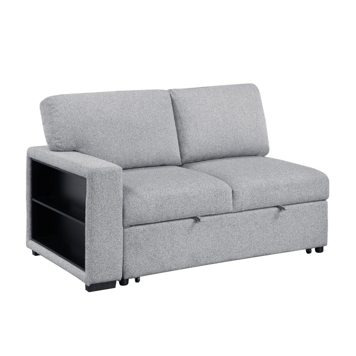 9630GY*42LRC (4)Sectional with Right Chaise, Pull-out Bed, Hidden Storages and Shelves, Charging Ports - 9630GY*42LRC