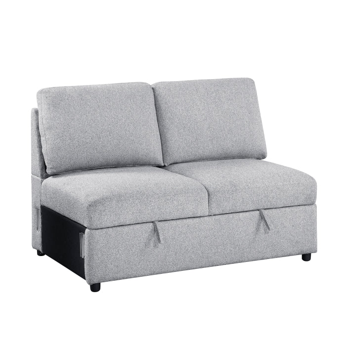 9630GY*42LRC (4)Sectional with Right Chaise, Pull-out Bed, Hidden Storages and Shelves, Charging Ports - 9630GY*42LRC