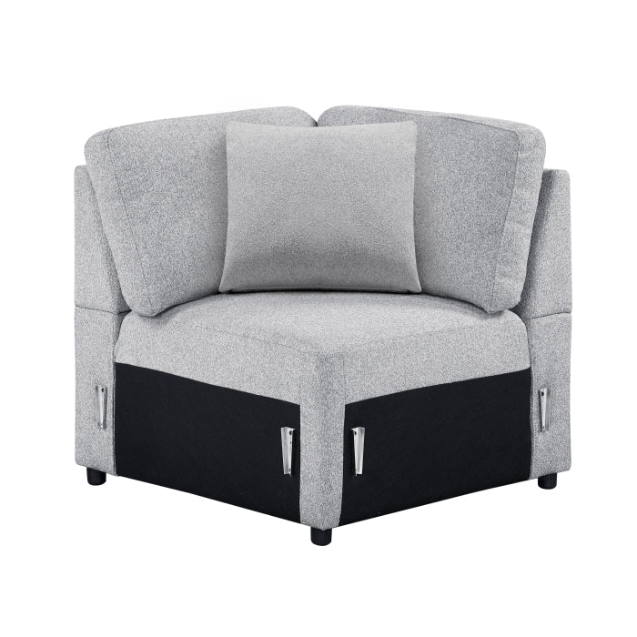 9630GY*42LRC (4)Sectional with Right Chaise, Pull-out Bed, Hidden Storages and Shelves, Charging Ports - 9630GY*42LRC