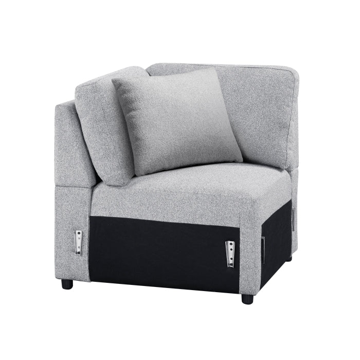 9630GY*42LRC (4)Sectional with Right Chaise, Pull-out Bed, Hidden Storages and Shelves, Charging Ports - 9630GY*42LRC