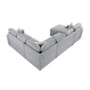 9630GY*4LC2R (4)Sectional with Left Chaise, Pull-out Bed, Hidden Storages  and Shelves, Charging Ports - 9630GY*4LC2R
