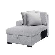 9630GY*4LC2R (4)Sectional with Left Chaise, Pull-out Bed, Hidden Storages  and Shelves, Charging Ports - 9630GY*4LC2R