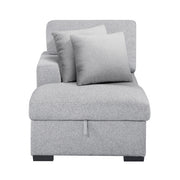 9630GY*4LC2R (4)Sectional with Left Chaise, Pull-out Bed, Hidden Storages  and Shelves, Charging Ports - 9630GY*4LC2R