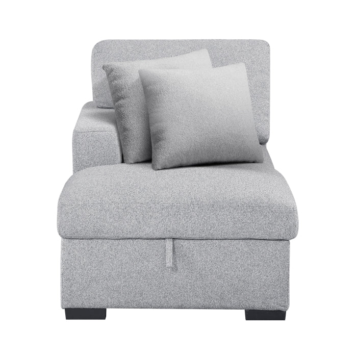 9630GY*4LC2R (4)Sectional with Left Chaise, Pull-out Bed, Hidden Storages  and Shelves, Charging Ports - 9630GY*4LC2R