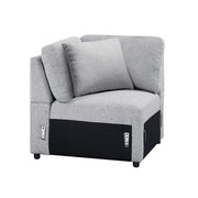9630GY*4LC2R (4)Sectional with Left Chaise, Pull-out Bed, Hidden Storages  and Shelves, Charging Ports - 9630GY*4LC2R
