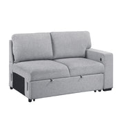9630GY*4LC2R (4)Sectional with Left Chaise, Pull-out Bed, Hidden Storages  and Shelves, Charging Ports - 9630GY*4LC2R