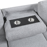 9630GY*4LC2R (4)Sectional with Left Chaise, Pull-out Bed, Hidden Storages  and Shelves, Charging Ports - 9630GY*4LC2R