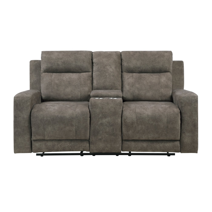 9635BR-2 Double Reclining Love Seat with Center Console - 9635BR-2