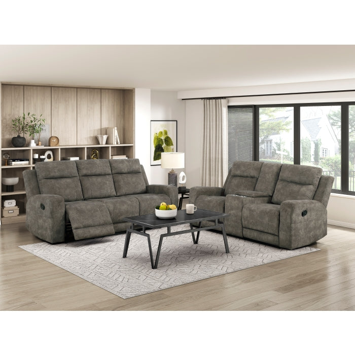 9635BR-2 Double Reclining Love Seat with Center Console - 9635BR-2