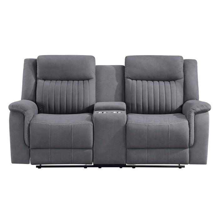 9646GY*2 2pc Set: Sofa, Love - 9646GY*2