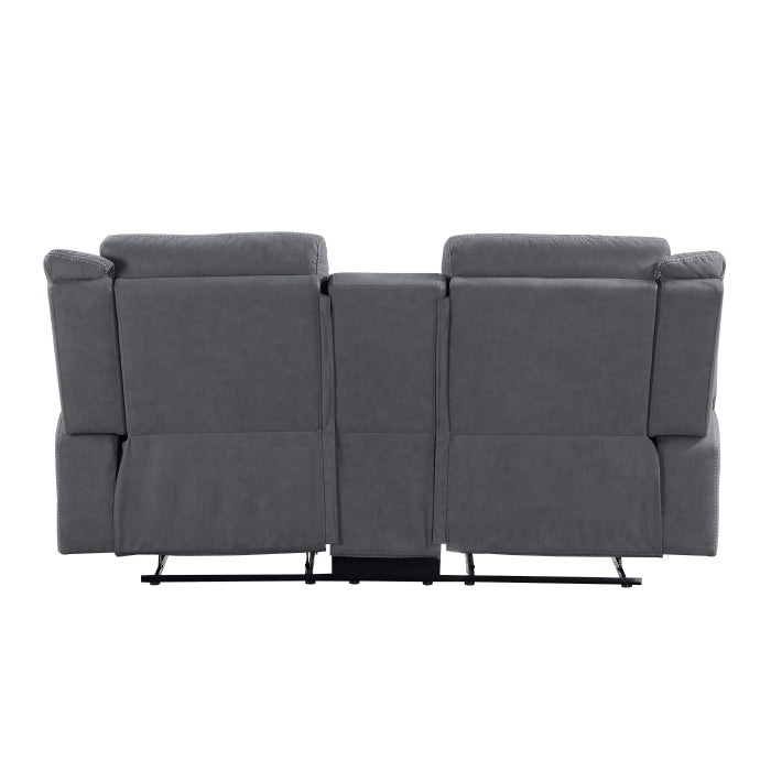 9646GY-2 Double Reclining Love Seat with Center Console - 9646GY-2