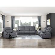 9646GY-2 Double Reclining Love Seat with Center Console - 9646GY-2