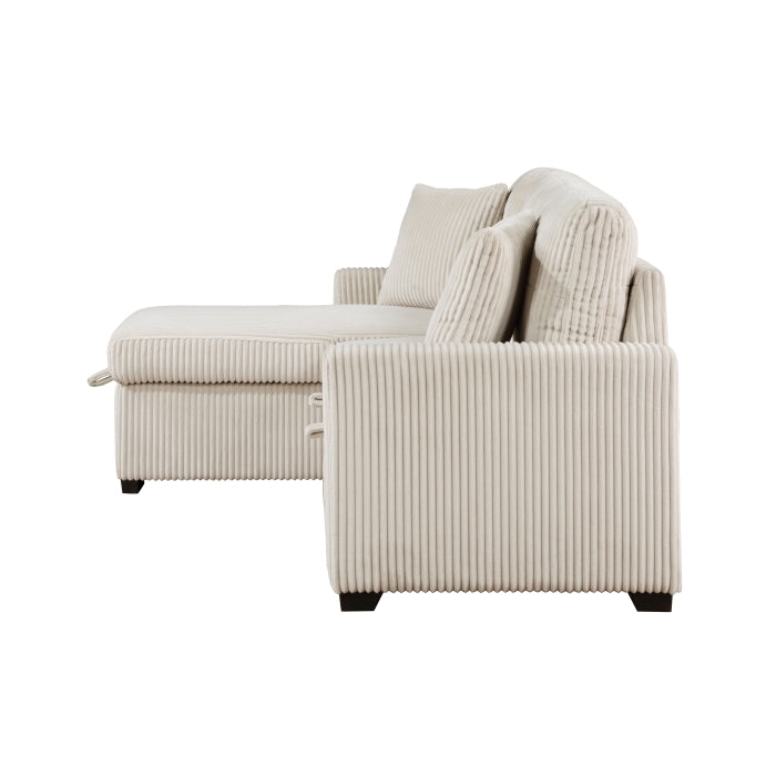9649BE*SC (3)3-Piece Reversible Sectional with Pull-out Bed and Hidden Storage - 9649BE*SC