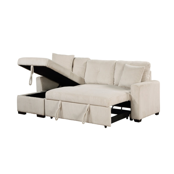 9649BE*SC (3)3-Piece Reversible Sectional with Pull-out Bed and Hidden Storage - 9649BE*SC