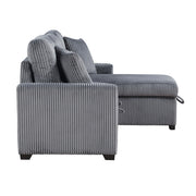 9649DG*SC (3)3-Piece Reversible Sectional with Pull-out Bed and Hidden Storage - 9649DG*SC