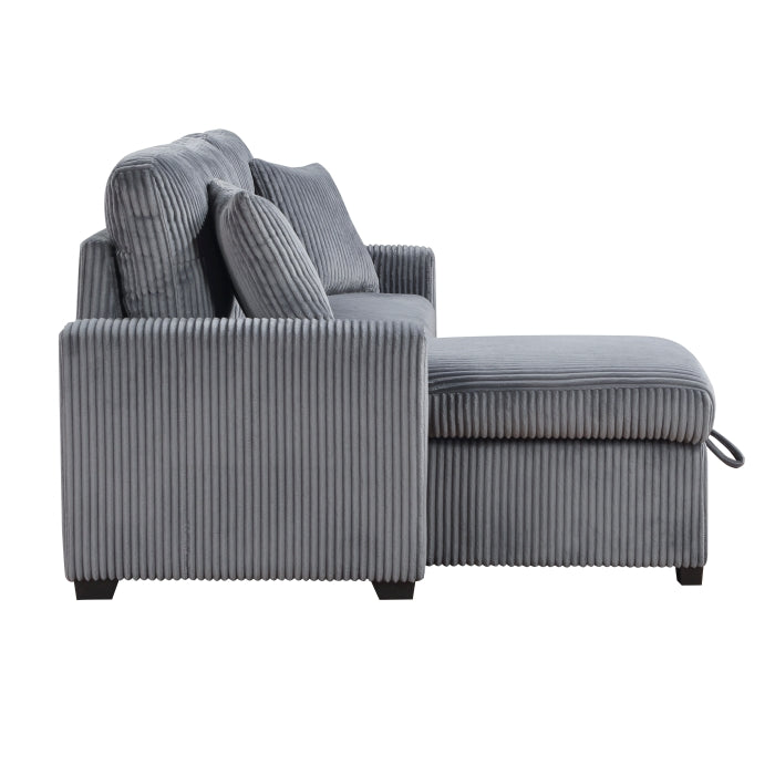 9649DG*SC (3)3-Piece Reversible Sectional with Pull-out Bed and Hidden Storage - 9649DG*SC