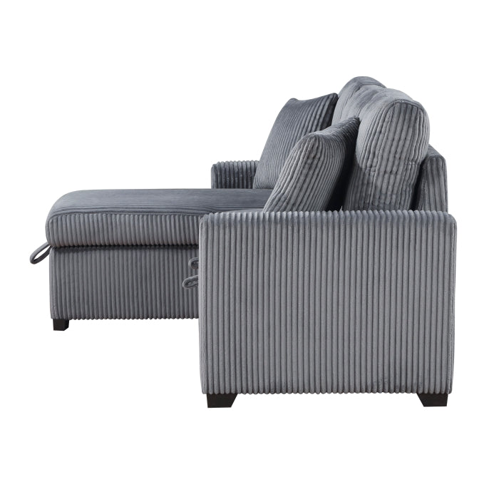 9649DG*SC (3)3-Piece Reversible Sectional with Pull-out Bed and Hidden Storage - 9649DG*SC