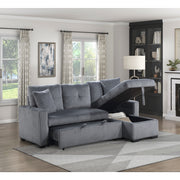 9649DG*SC (3)3-Piece Reversible Sectional with Pull-out Bed and Hidden Storage - 9649DG*SC