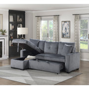 9649DG*SC (3)3-Piece Reversible Sectional with Pull-out Bed and Hidden Storage - 9649DG*SC