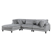 9688GY*42CRACOT (4)4-Piece Modular Sectional with Ottoman - 9688GY*42CRACOT