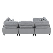 9688GY*42CRACOT (4)4-Piece Modular Sectional with Ottoman - 9688GY*42CRACOT