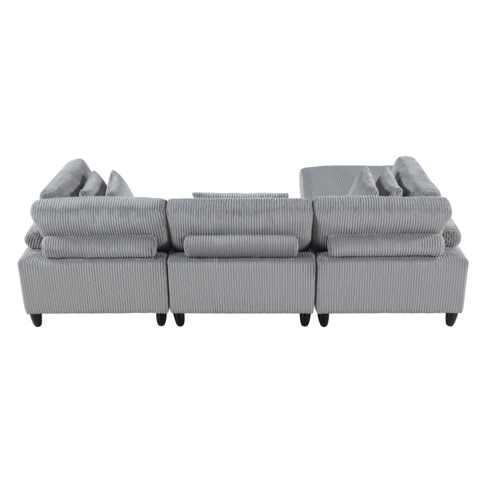 9688GY*42CRACOT (4)4-Piece Modular Sectional with Ottoman - 9688GY*42CRACOT