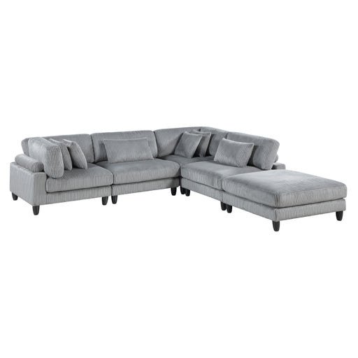 9688GY*52CR2ACOT (5)5-Piece Modular Sectional with Ottoman - 9688GY*52CR2ACOT