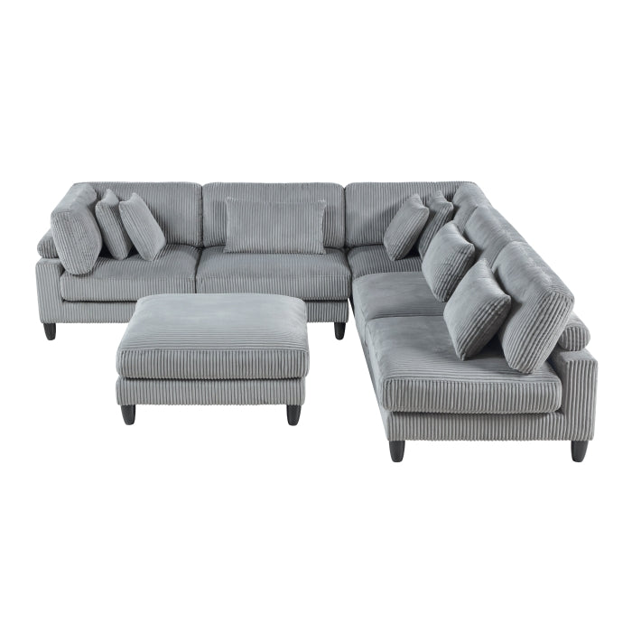 9688GY*62CR3ACOT (6)6-Piece Modular Sectional with Ottoman - 9688GY*62CR3ACOT